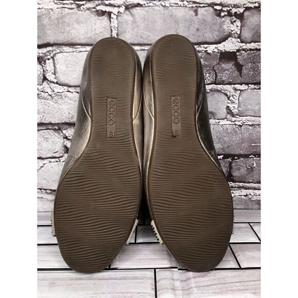 Ecco Silver Pewter Leather Rhinestone Ballet Flats Shoes Women’s Sz 40EU/9M US - Picture 13 of 16